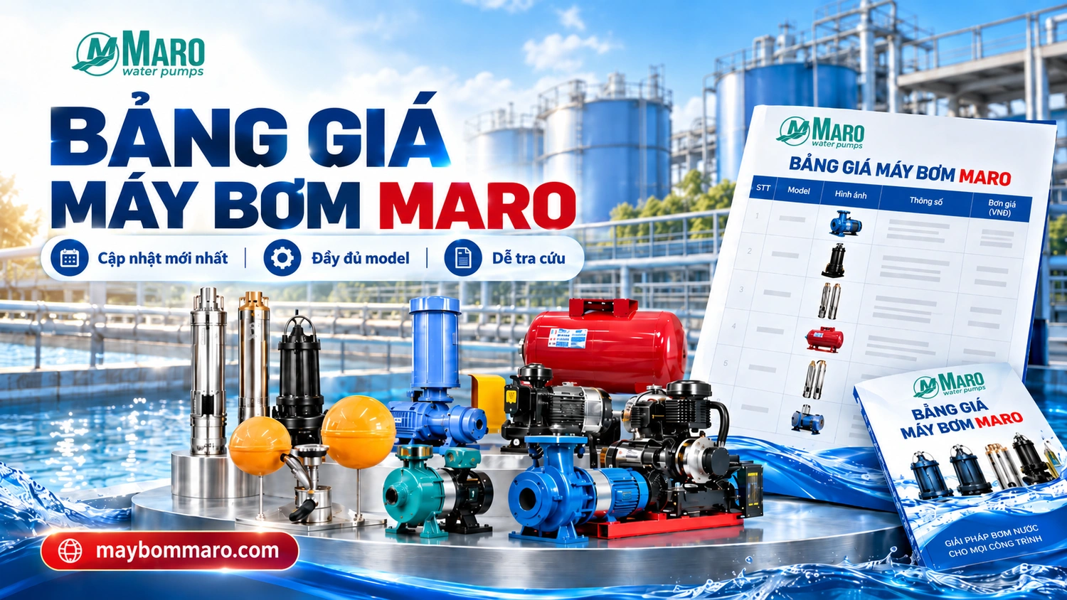 bảng giá máy bơm Maro